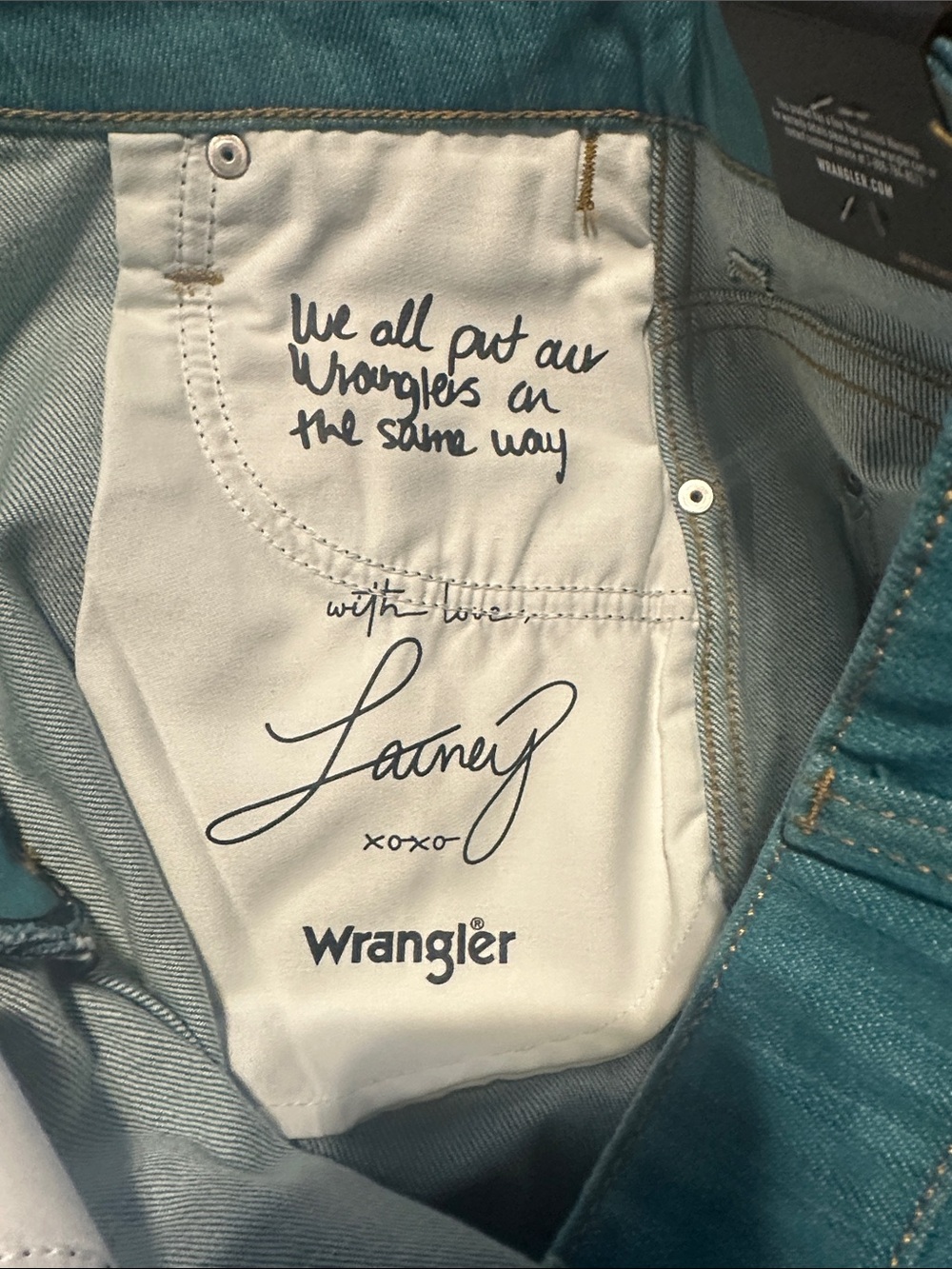 Wrangler Teal Denim Frayed Hem Shorts - Picture 4 of 5